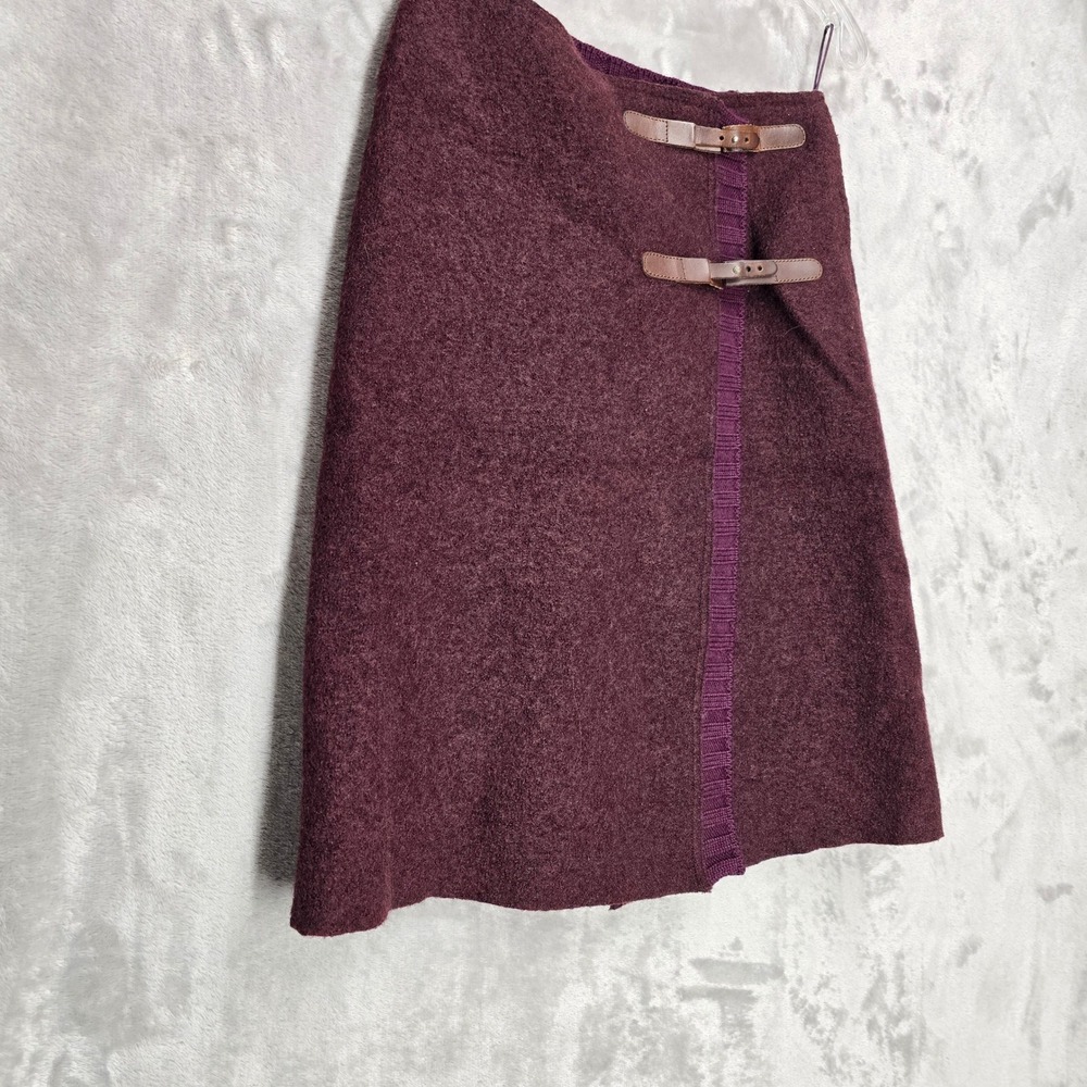 Philosophy Wrap Skirt Women 2 Burgundy Virgin Wool Equestrian Academia Preppy - Picture 13 of 16